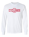 Iowa State Cyclones Long Sleeve Tee Shirt - Striped Cyclones Football Laces