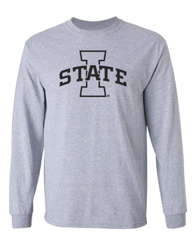 Iowa State Cyclones Long Sleeve Tee Shirt - I-State Primary Logo Gray Out