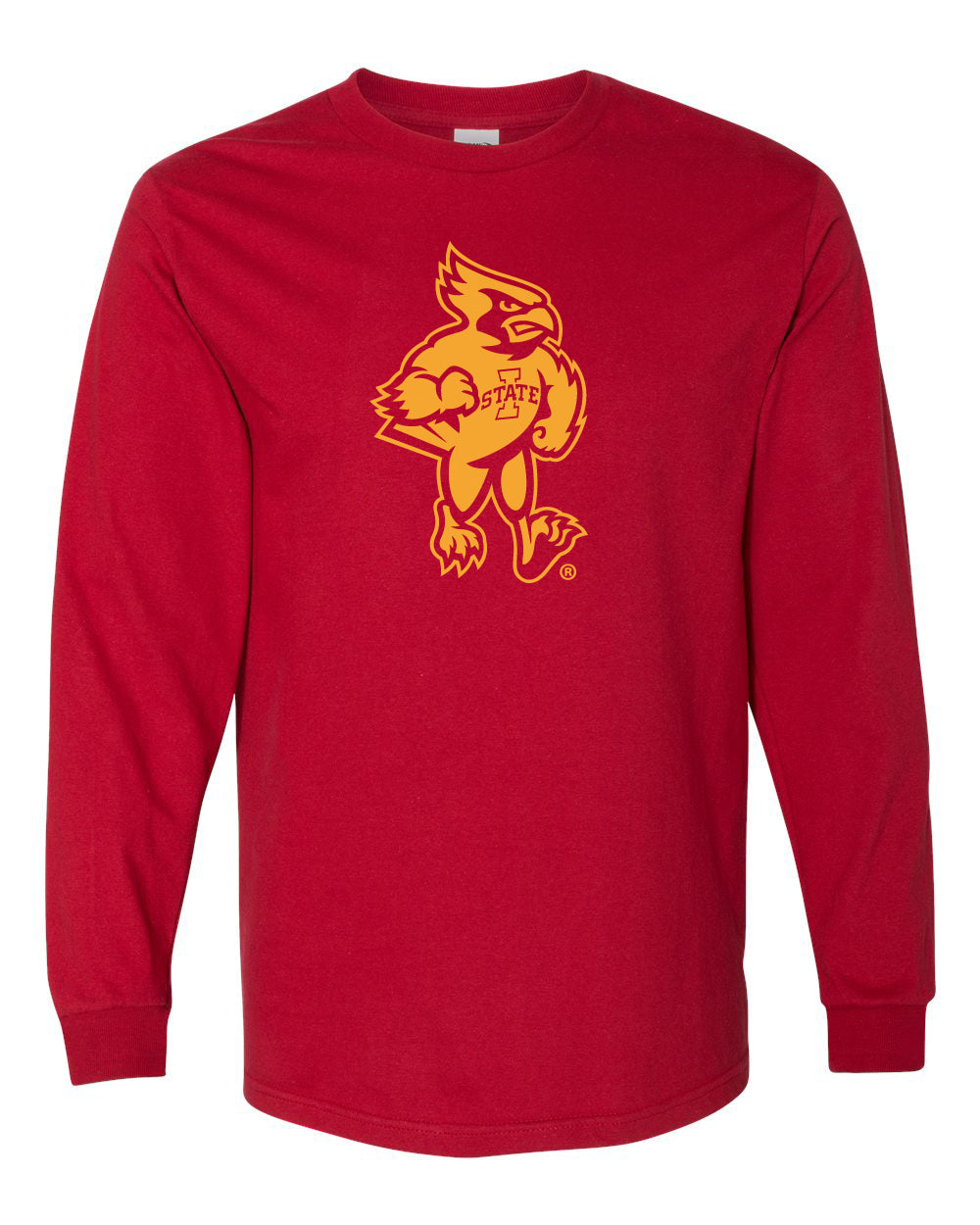 Iowa State Cyclones Long Sleeve Tee Shirt - Cy The Cyclones Mascot Full Body