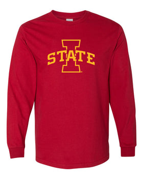 Iowa State Cyclones Long Sleeve Tee Shirt - I-State Primary Logo Gold Ink