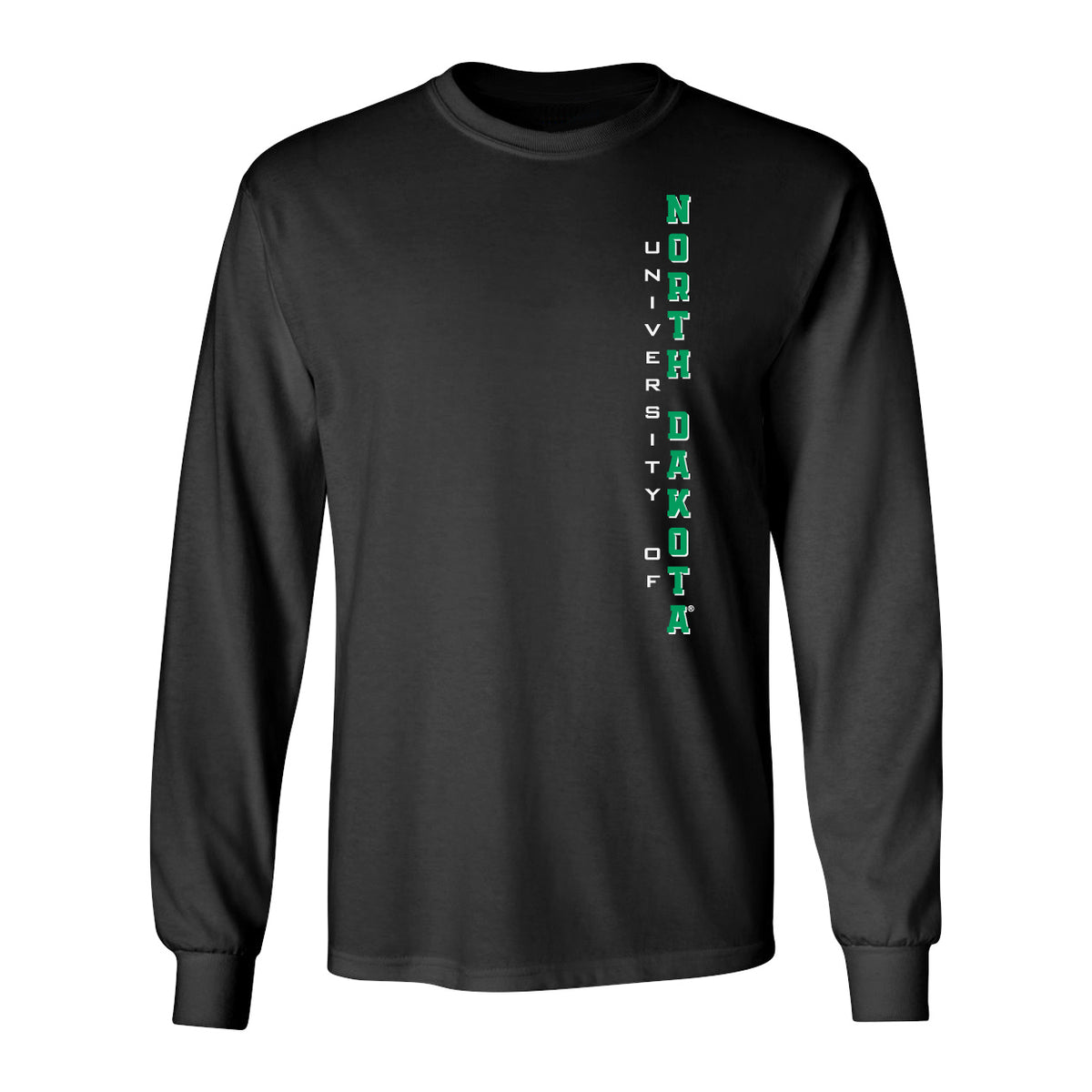 North Dakota Fighting Hawks Long Sleeve Tee Shirt - Vertical University of North Dakota