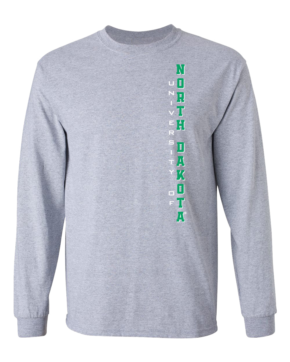 North Dakota Fighting Hawks Long Sleeve Tee Shirt - Vertical University of North Dakota