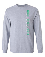 North Dakota Fighting Hawks Long Sleeve Tee Shirt - Vertical University of North Dakota