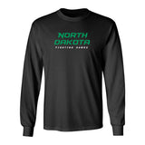 North Dakota Fighting Hawks Long Sleeve Tee Shirt - Official Stacked UND Word Mark