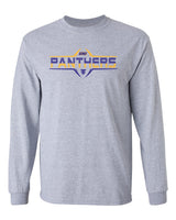 Northern Iowa Panthers Long Sleeve Tee Shirt - Striped UNI Panthers Football Laces