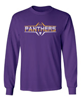 Northern Iowa Panthers Long Sleeve Tee Shirt - Striped UNI Panthers Football Laces