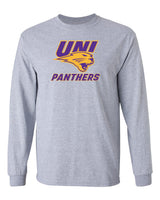 Northern Iowa Panthers Long Sleeve Tee Shirt - Purple and Gold Primary Logo