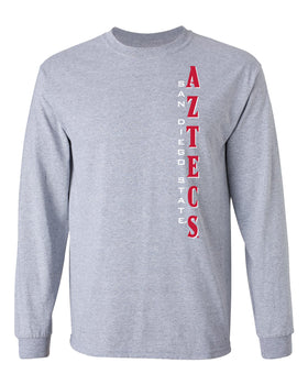 San Diego State Aztecs Long Sleeve Tee Shirt - Vertical SDSU Aztecs