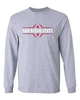 San Diego State Aztecs Long Sleeve Tee Shirt - SDSU Football Laces