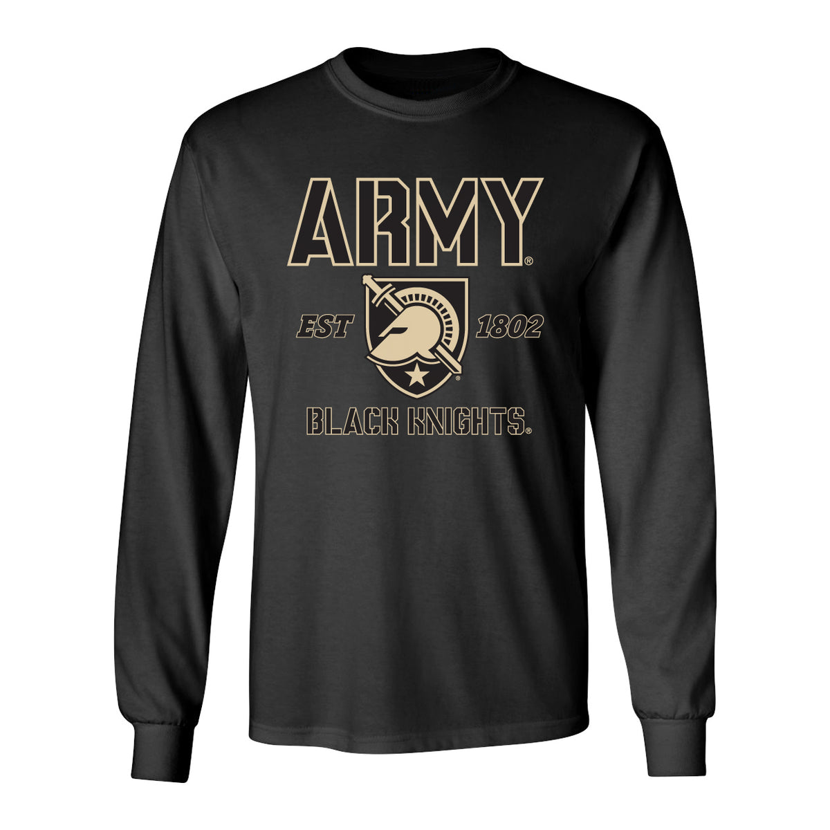 Army Black Knights Long Sleeve Tee Shirt - Army West Point Established 1802