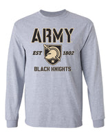 Army Black Knights Long Sleeve Tee Shirt - Army West Point Established 1802