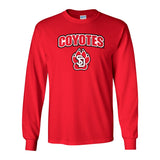 South Dakota Coyotes Long Sleeve Tee Shirt - Coyotes with USD Paw Logo