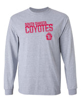 South Dakota Coyotes Long Sleeve Tee Shirt - Coyotes Stripe Fade