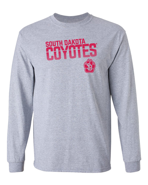 South Dakota Coyotes Long Sleeve Tee Shirt - Coyotes Stripe Fade