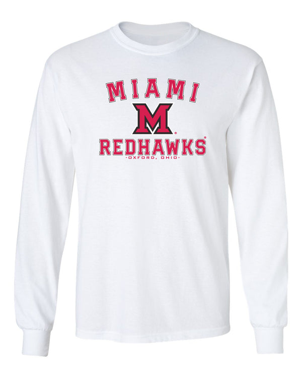 Miami University RedHawks Long Sleeve Tee Shirt - Miami of Ohio Primary Logo