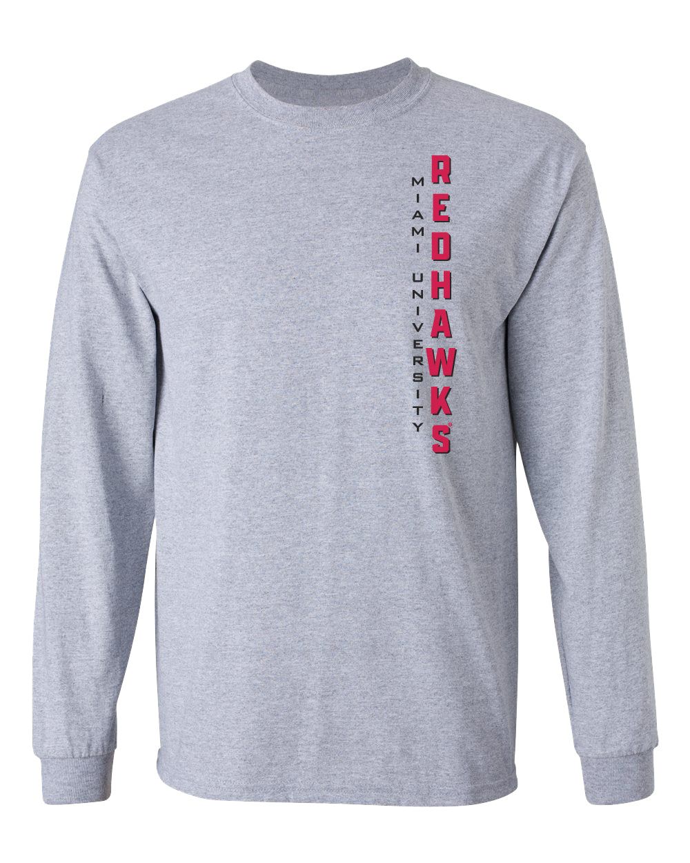 Miami University RedHawks Long Sleeve Tee Shirt - Vert Miami University Redhawks