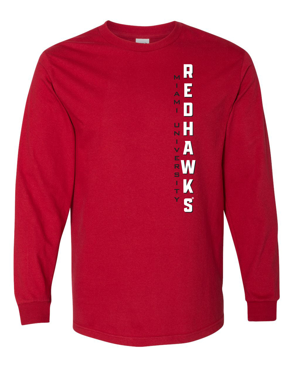 Miami University RedHawks Long Sleeve Tee Shirt - Vertical Miami Univeristy RedHawks