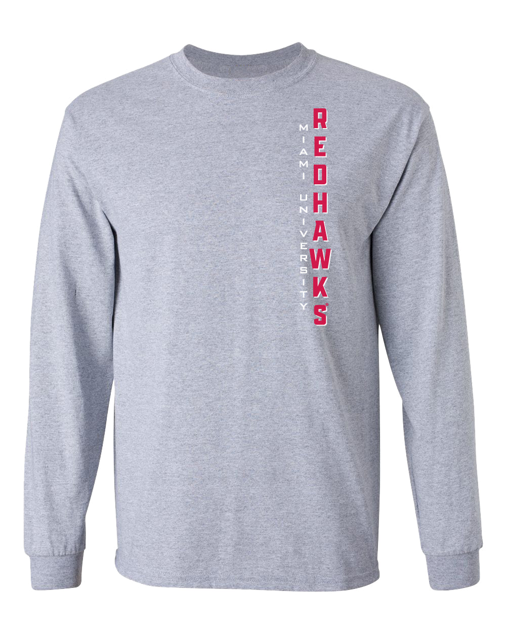 Miami University RedHawks Long Sleeve Tee Shirt - Vert Miami University Redhawks