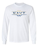 Navy Midshipmen Long Sleeve Tee Shirt - Navy Football Laces