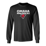 Omaha Mavericks Long Sleeve Tee Shirt - Omaha Mavericks with Bull on Black