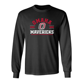 Omaha Mavericks Long Sleeve Tee Shirt - UNO 1908 Arch Omaha