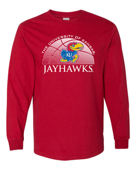 Kansas Jayhawks Long Sleeve Tee Shirt - Kansas Basketball Primary Logo