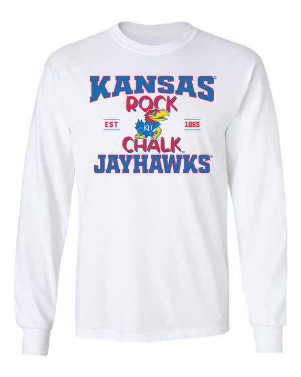 Kansas Jayhawks Long Sleeve Tee Shirt - Rock Chalk Jayhawks