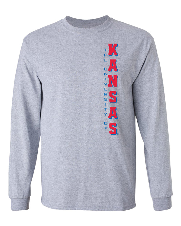 Kansas Jayhawks Long Sleeve Tee Shirt - Vertical University of Kansas