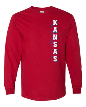 Kansas Jayhawks Long Sleeve Tee Shirt - Vertical University of Kansas