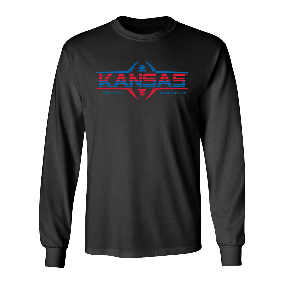 Kansas Jayhawks Long Sleeve Tee Shirt - Kansas Football Laces