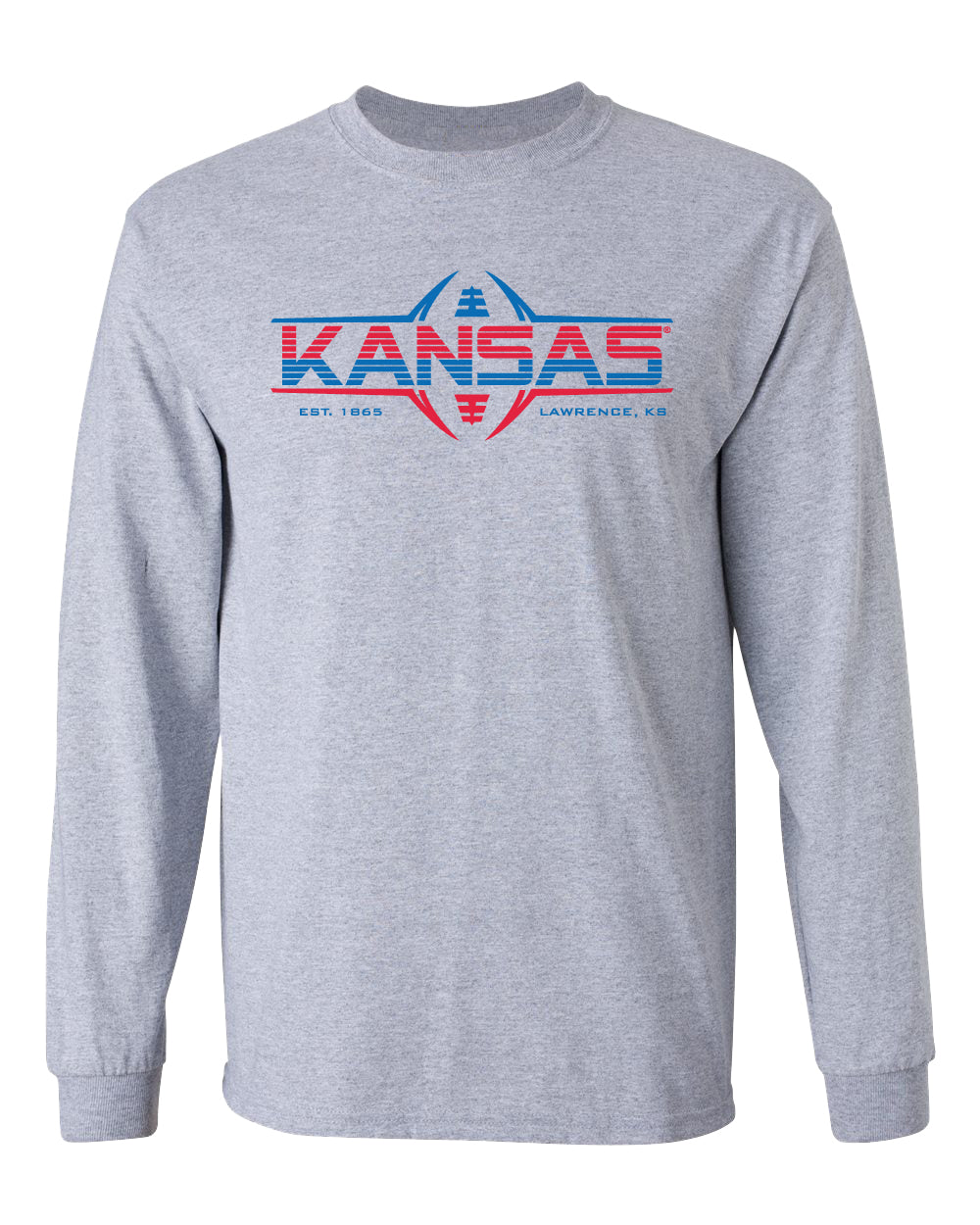 Kansas Jayhawks Long Sleeve Tee Shirt - Kansas Football Laces
