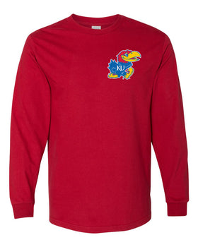 Kansas Jayhawks Long Sleeve Tee Shirt - Lone Kansas Jayhawk