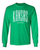 Kansas Jayhawks Long Sleeve Tee Shirt - Tall Kansas Small Jayhawks