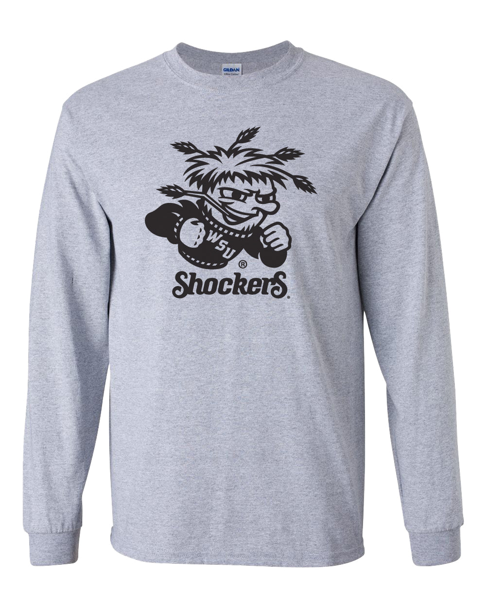 Wichita State Shockers Long Sleeve Tee Shirt - WuShock Logo