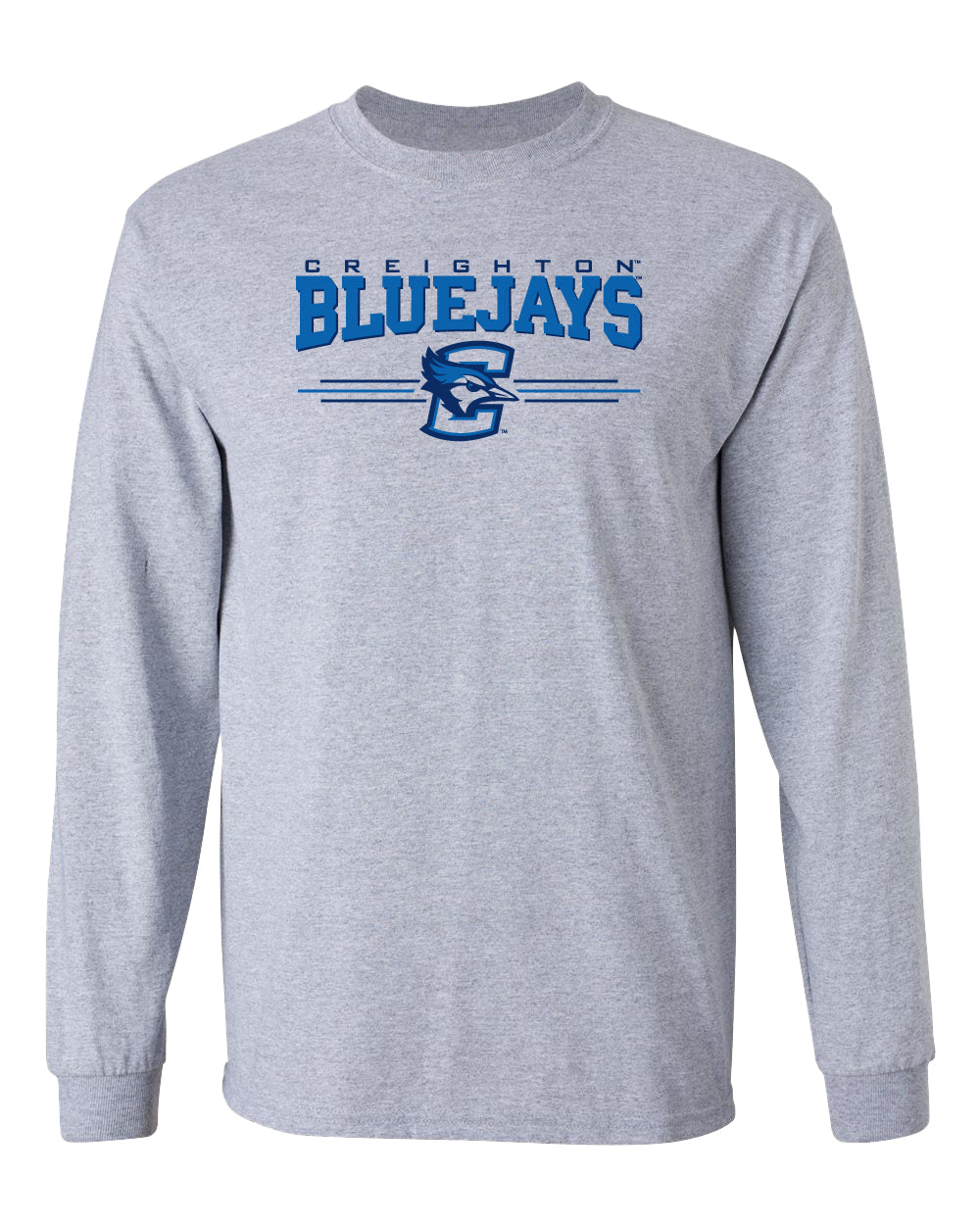 Creighton Bluejays Long Sleeve Tee Shirt - 3 Stripe Primary Logo