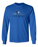 Creighton Bluejays Long Sleeve Tee Shirt - Script Bluejays Full Color Fade