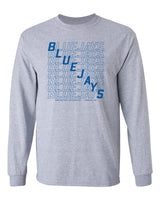 Creighton Bluejays Long Sleeve Tee Shirt - Bluejays Diagonal Echo