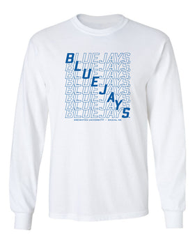 Creighton Bluejays Long Sleeve Tee Shirt - Bluejays Diagonal Echo