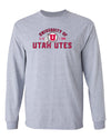 Utah Utes Long Sleeve Tee Shirt - U of U Arch with Circle Feather Logo