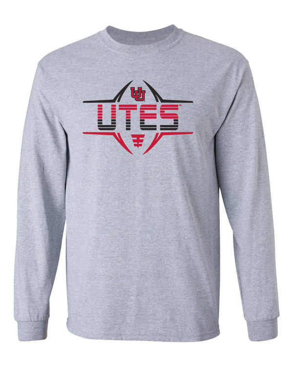 Utah Utes Long Sleeve Tee Shirt - Striped UTES Football Laces