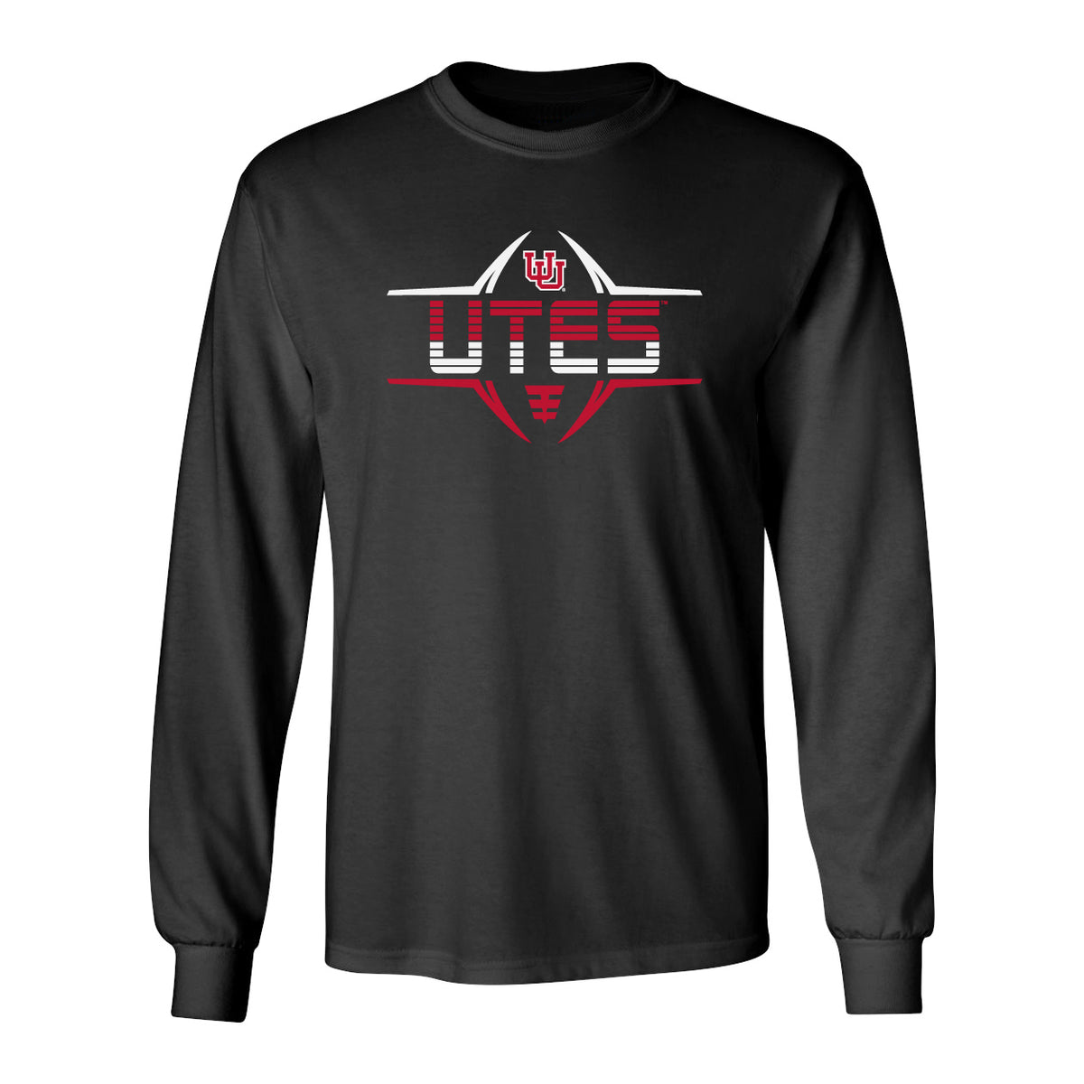 Utah Utes Long Sleeve Tee Shirt - Striped UTES Football Laces