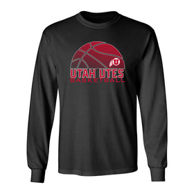 Utah Utes Long Sleeve Tee Shirt - Utah Utes Basketball with Logo