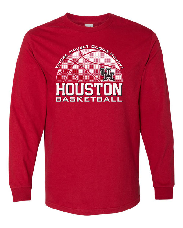Houston Cougars Long Sleeve Tee Shirt - Houston Cougars Basketball Coogs House