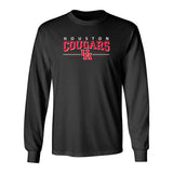 Houston Cougars Long Sleeve Tee Shirt - Cougars 3-Stripe UH Logo