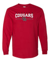 Houston Cougars Long Sleeve Tee Shirt - Cougars 3-Stripe UH Logo