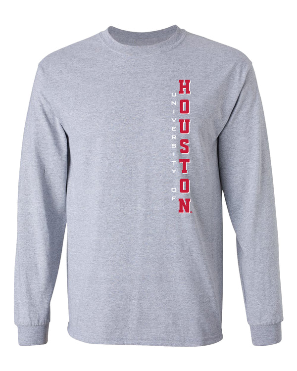 Houston Cougars Long Sleeve Tee Shirt - Vertical University of Houston