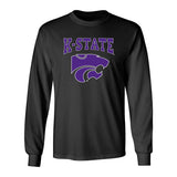 K-State Wildcats Long Sleeve Tee Shirt - K-State Powercat with Outline