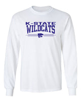K-State Wildcats Long Sleeve Tee Shirt - K-State Wildcats 3 Stripe Powercat