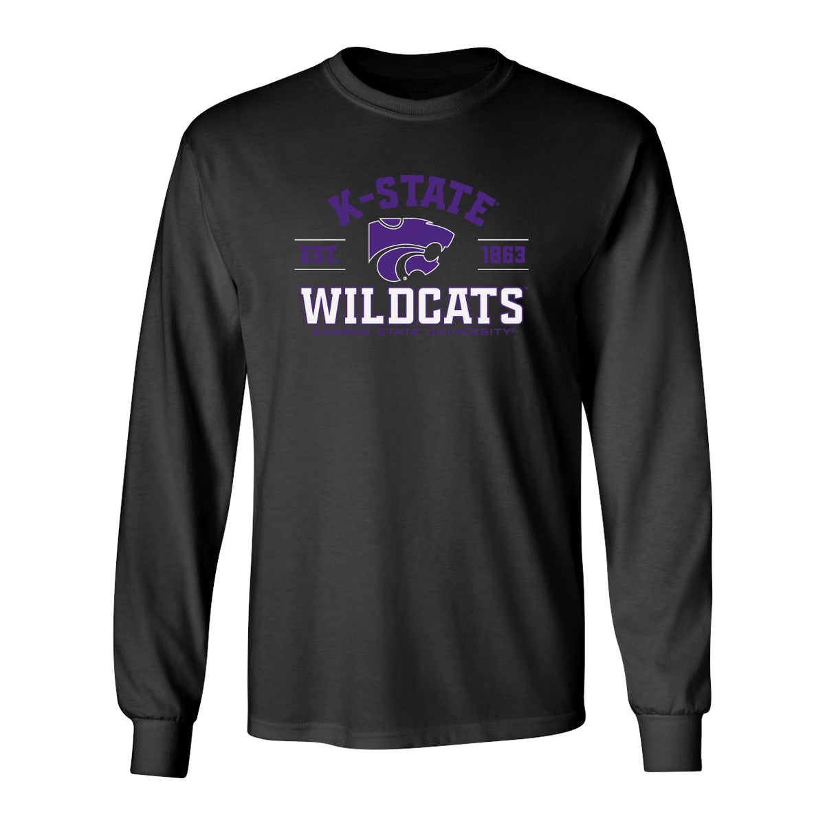K-State Wildcats Long Sleeve Tee Shirt - Arch K-State Wildcats EST 1863