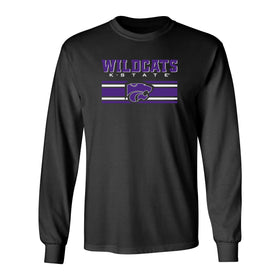 K-State Wildcats Long Sleeve Tee Shirt - Wildcats Stripe Powercat